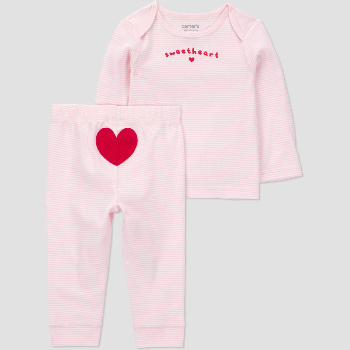 Carter's Just one you® Baby Girls' 2pc Long Sleeve Valentines Day Sweetheart T-Shirt and Pull-On... | Target