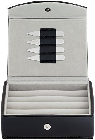 Cuff-Daddy Mens Leather Travel Cufflinks Ring Storage Box Case Includes 2 Sets Metal Collar Stays... | Amazon (US)