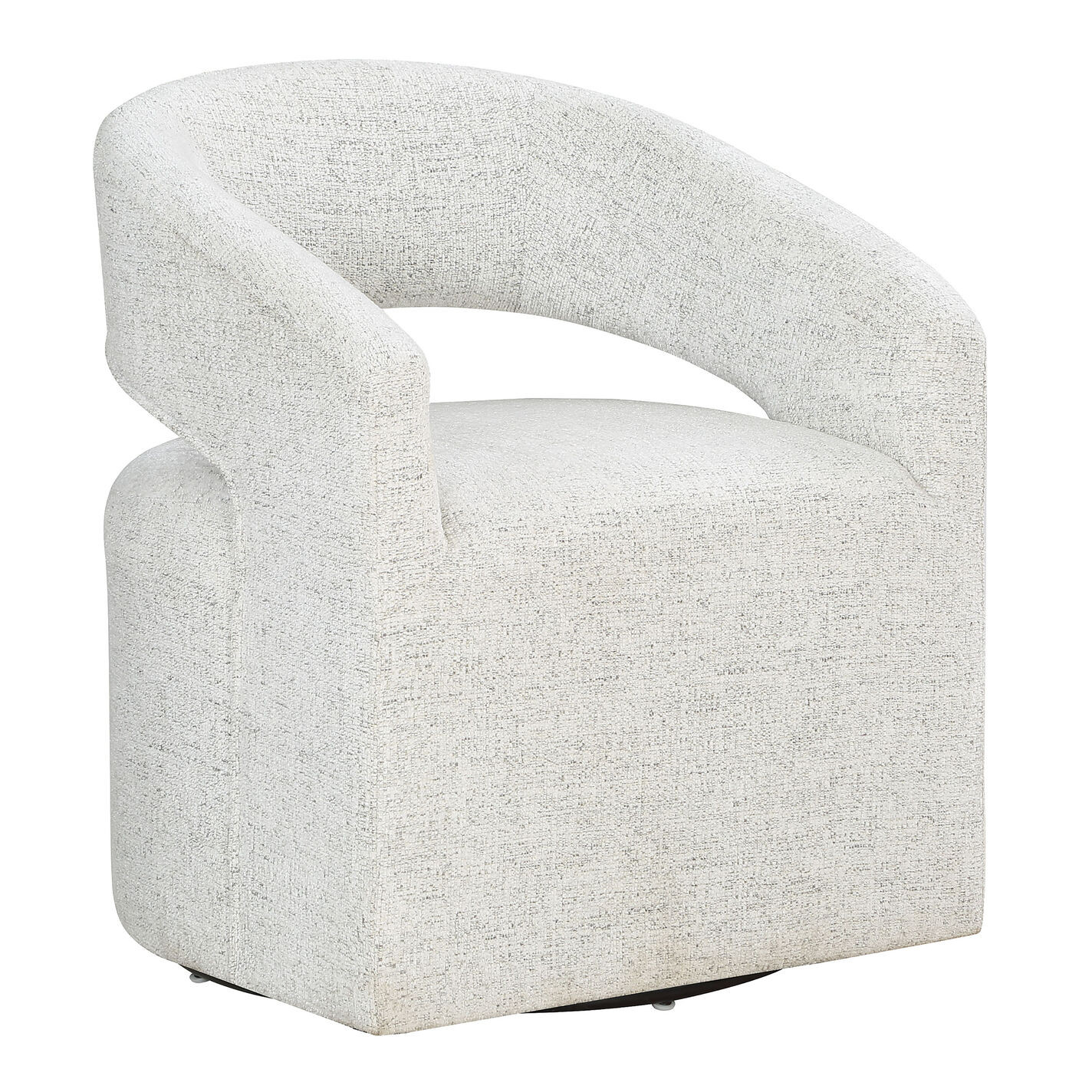 Carlton Curved Open Back Upholstered Swivel Chair | World Market