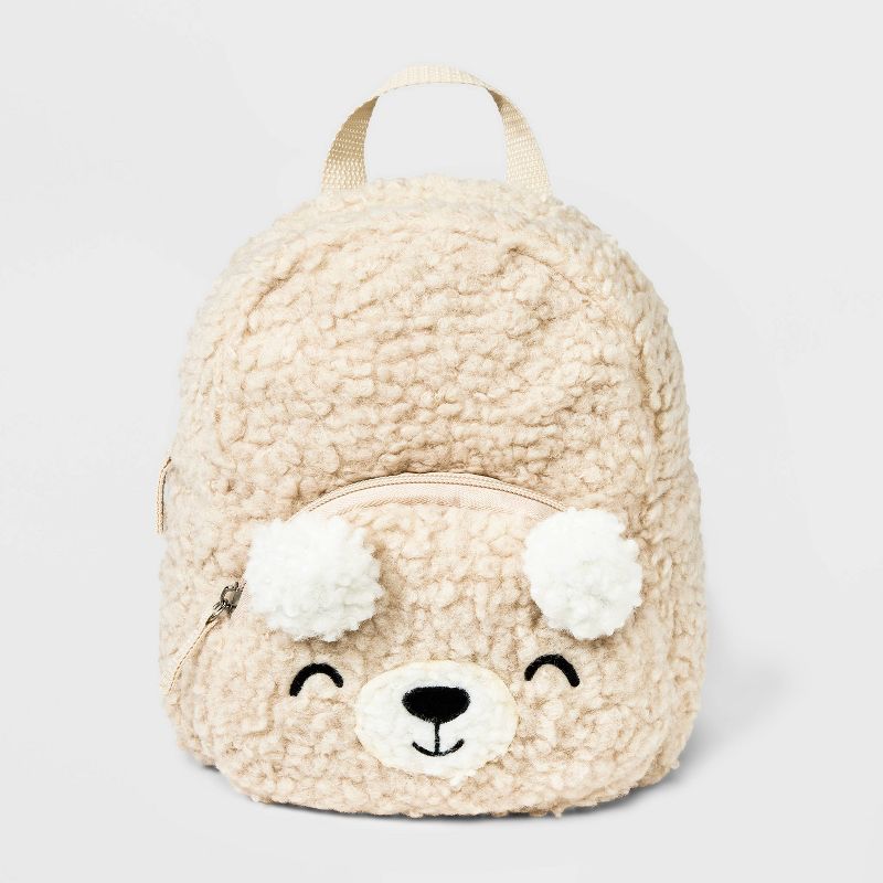 Toddler 8.5'' Teddy Bear Backpack - Cat & Jack™ Cream | Target