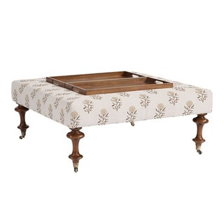 Tristen Square Ottoman with Tray | Ballard Designs, Inc.