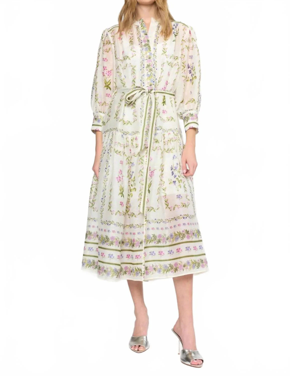 Blake Midi Dress In Mosiac Ivory | Shop Simon