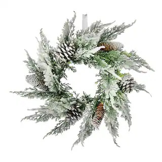14" Snowy Cedar & Pinecone Mini Wreath by Ashland® | Michaels | Michaels Stores