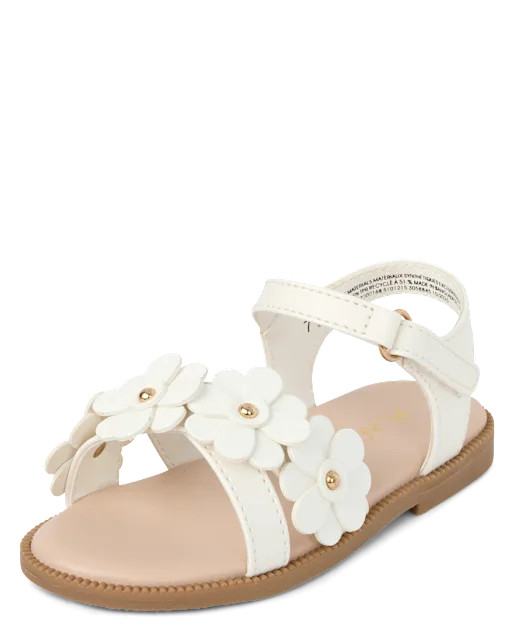 Toddler Girls Floral Sandals - White | The Children's Place