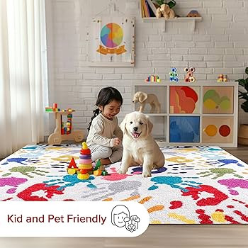 nuLOOM Pinkie Handprint Kids Area Rug, 5x8, Multi | Amazon (US)