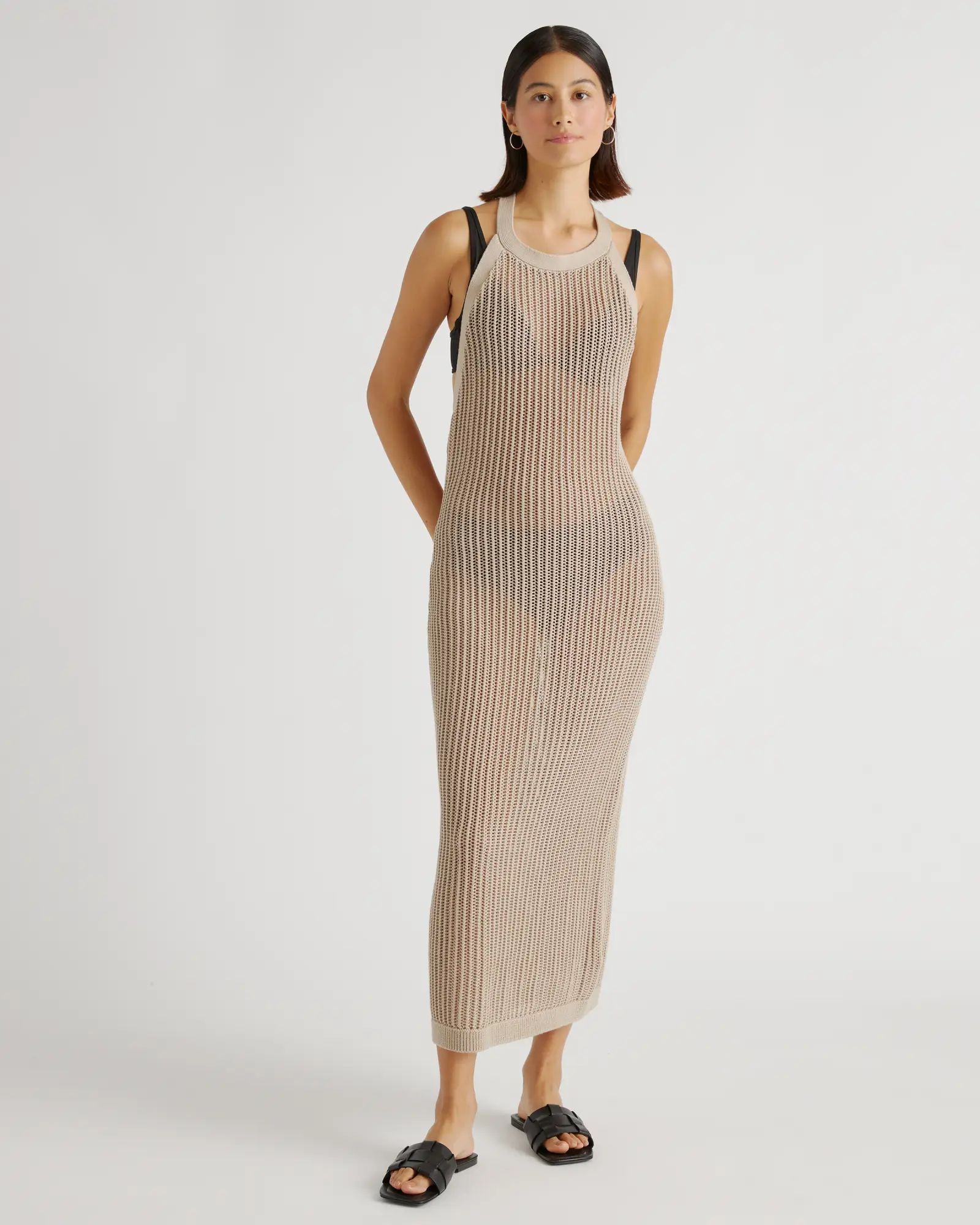 100% Organic Cotton Open-Knit Cover-Up Maxi Dress | Quince