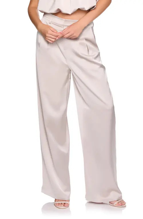 Susana Monaco Pleated Satin Pants in Sandstone at Nordstrom, Size 4 | Nordstrom
