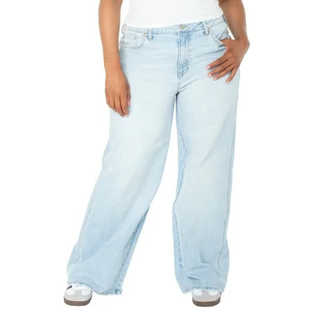Celebrity Pink Women s and Women s Plus Baggy Wide Leg Jeans Available in Regular Short Long Inseams Sizes 1-24W | Walmart (US)