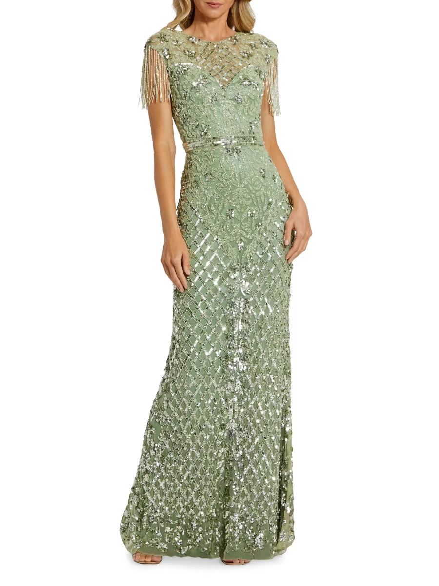 Beaded Fringe Gown | Saks Fifth Avenue