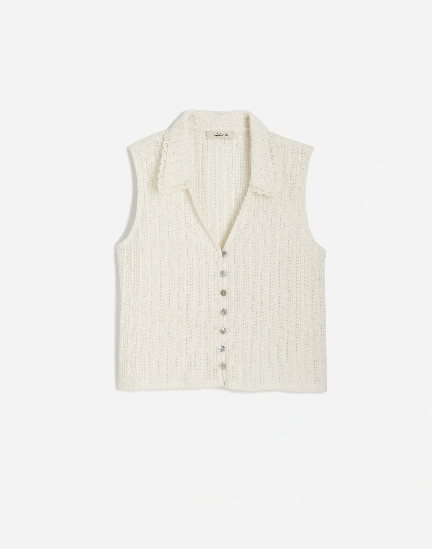 Crochet-Knit V-Neck Sweater Vest | Madewell | Madewell