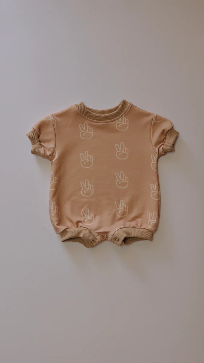 Peace Sign | Short Sleeve Romper | Forever French