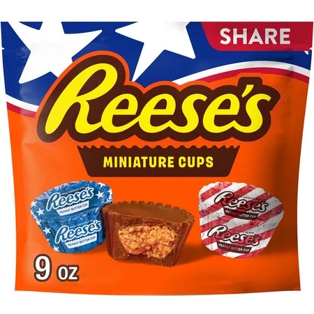 REESE'S Miniatures Milk Chocolate Peanut Butter Cups, Candy Share Pack, 9 oz | Walmart (US)