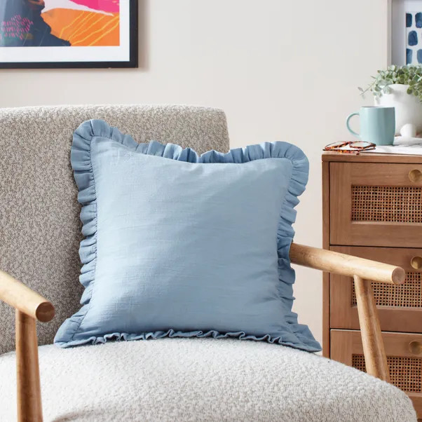 Frilled Gauze Square Cushion | Dunelm (migrated)