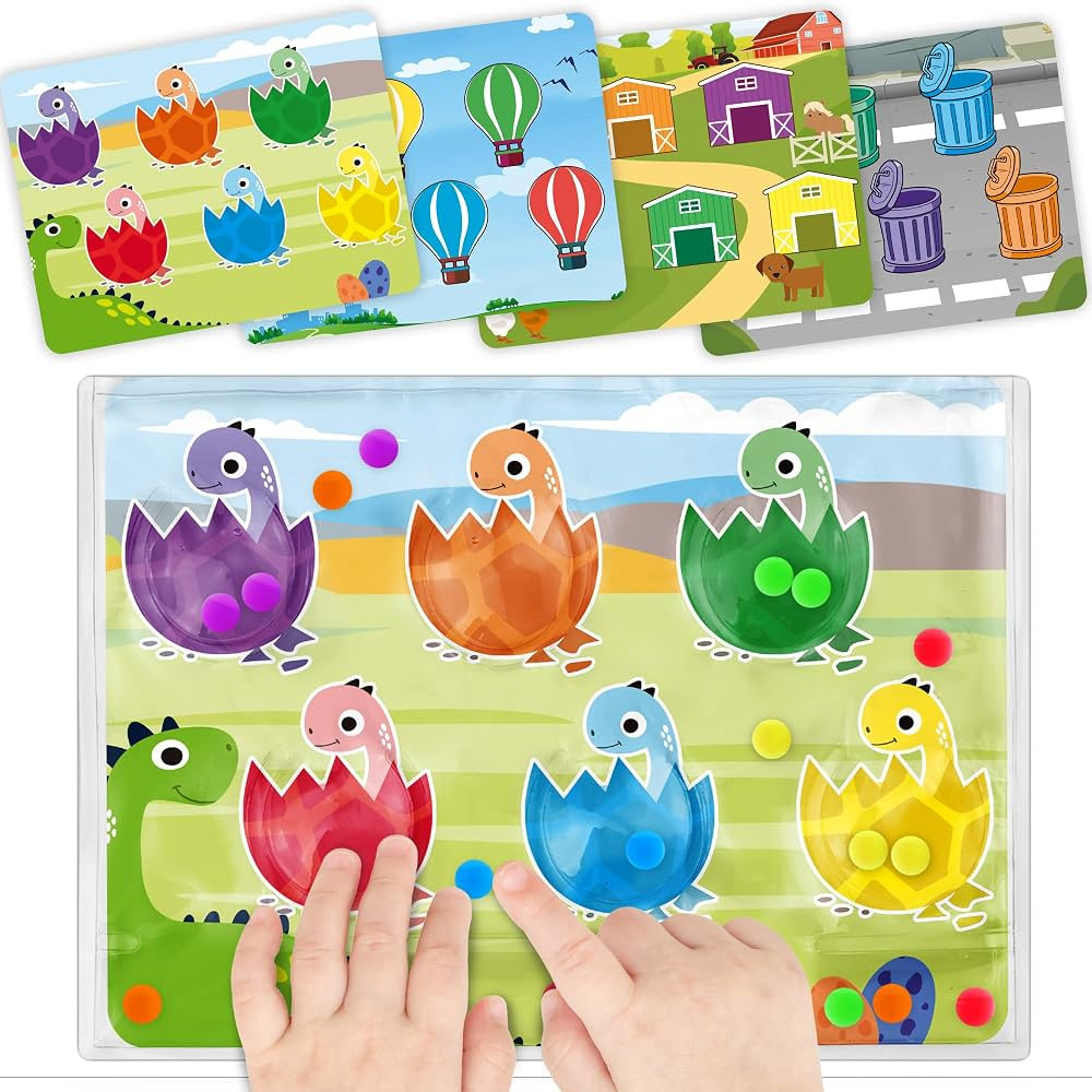 4 in 1 Airplane Travel Activities Toy Essential for Toddler Color Sorting Sensory Toys Color Matc... | Amazon (US)