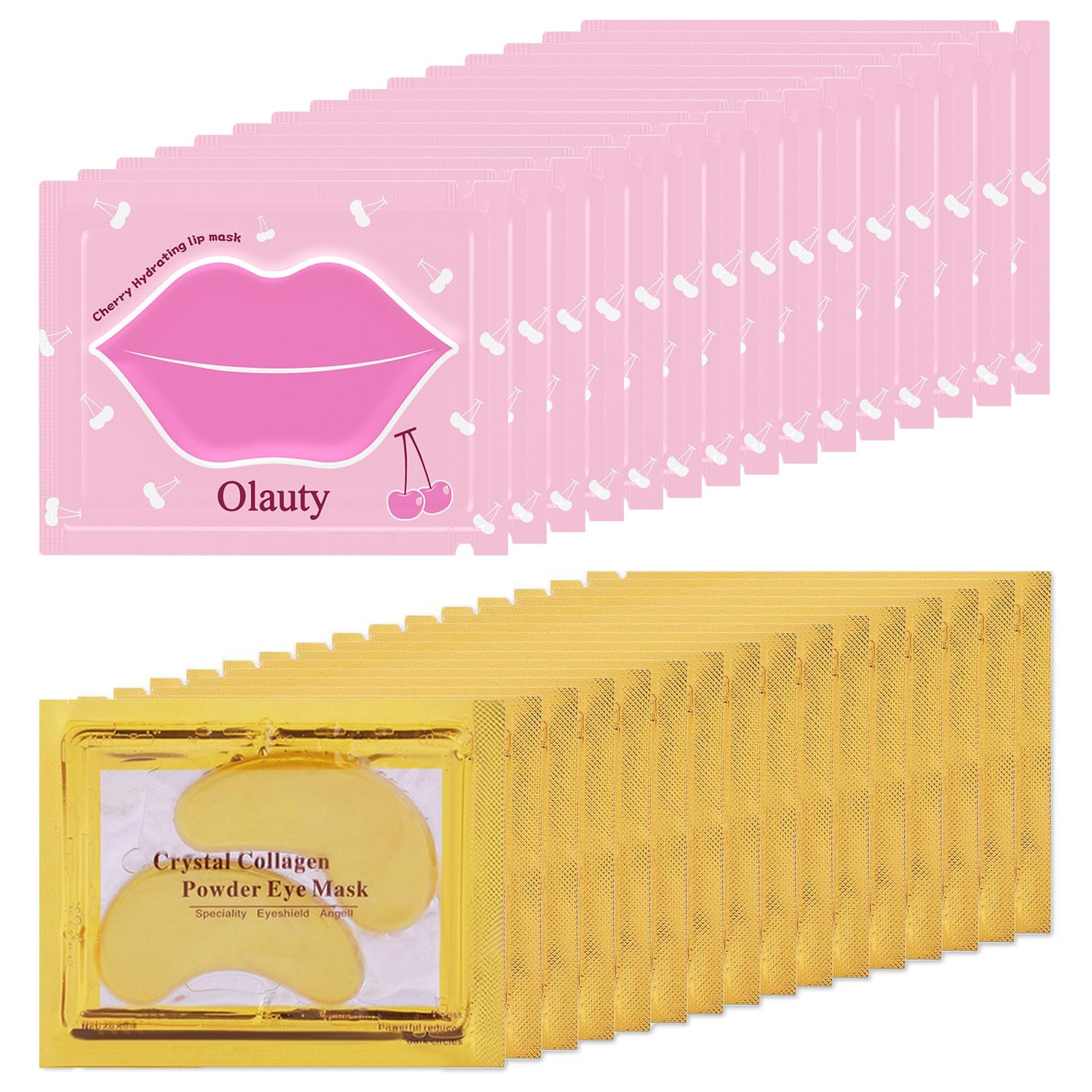 30 Pairs Lip Mask & Eye Mask, Gold Crystal Gel Collagen Eye Patches for Puffy Eyes, Chapstick Bulk, Bridesmaid Gifts, Anti Wrinkle Patches for Lip, Hangover Kit, Bulk Gifts, Galentines Day Decorations | Amazon (US)