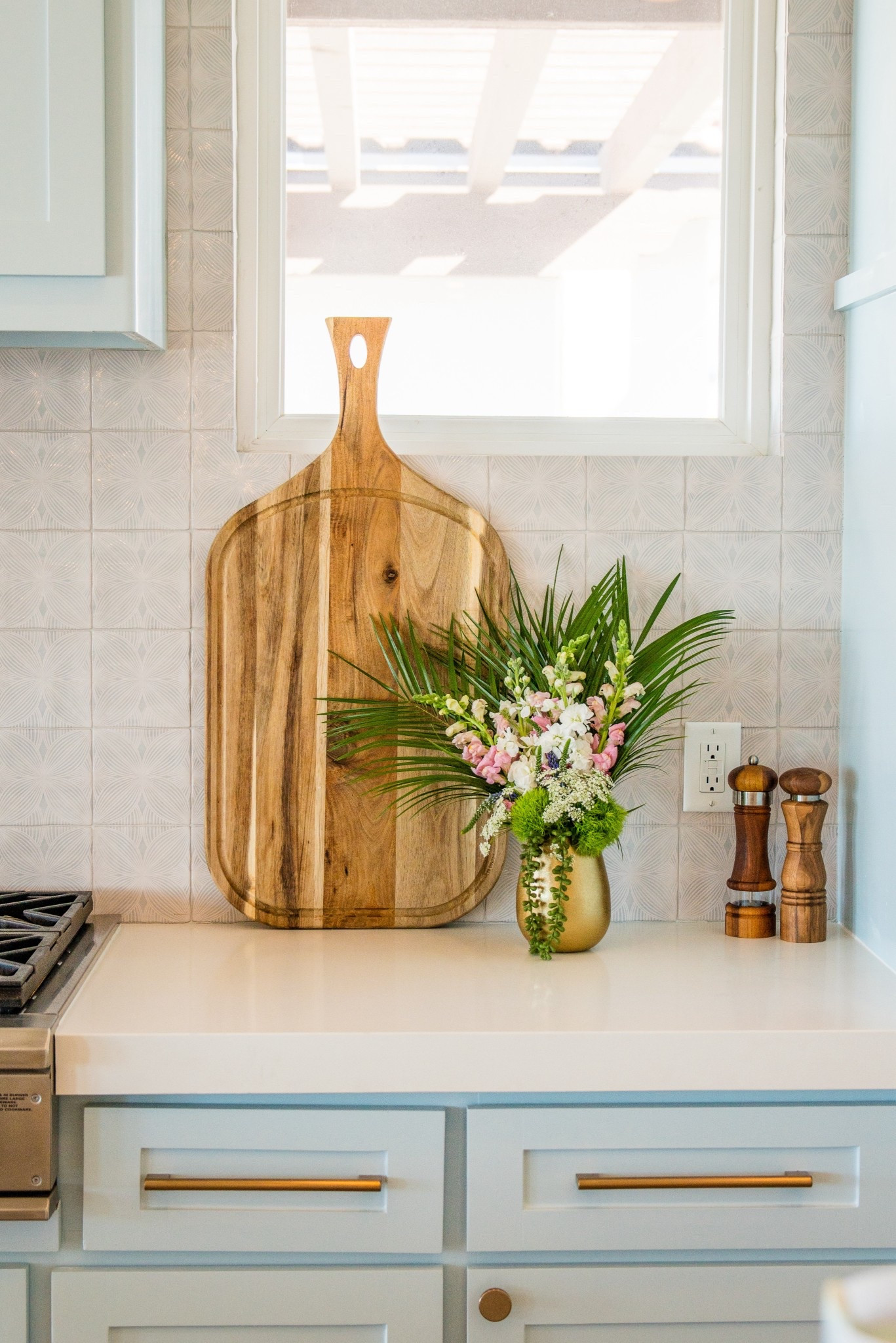 Soft woods, warm gold, and everyday essentials that keep the countertop functional and pretty. Added a little faux greenery from Amazon to hang + mix in with the real stems for that elevated coastal texture. ✨🌿

#LTKHome #LTKdayinmylife #LTKmorningroutine