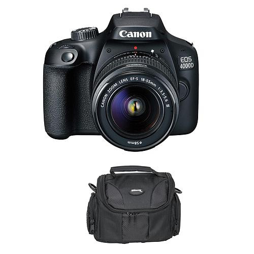 Canon EOS 4000D/Rebel T100 Digital SLR Camera 18-55mm Lens Kit Bundle | HSN