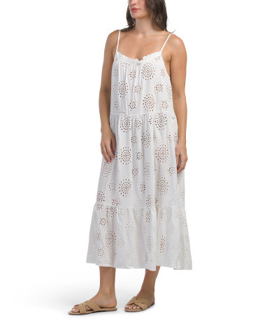 Tiered Maxi Cover-up Dress With Spaghetti Straps | TJ Maxx