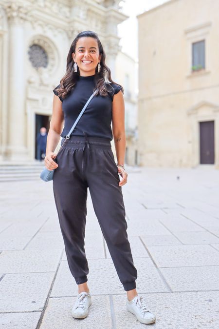 How to fake a jumpsuit? Wear high wasted joggers + a top. Just make sure they are the same color or shade. This works with any color and it never fails! Plus, it’s way more comfortable than a jumpsuit ;)

#LTKstyletip #LTKtravel #LTKeurope