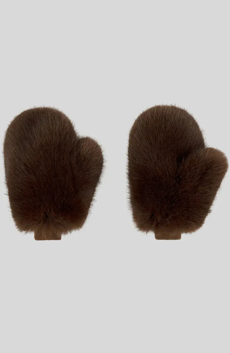 Faux Fur Oversized Mittens | Nordstrom