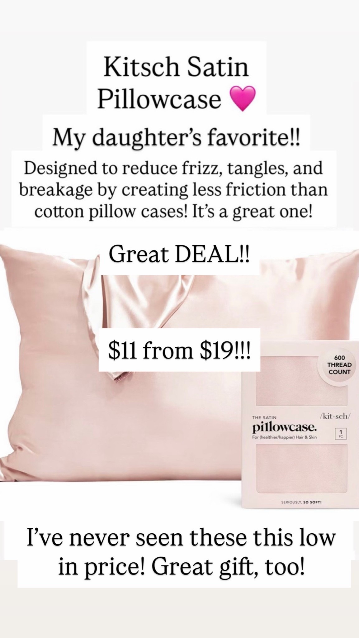 Kitsch satin pillowcase is on sale!!!!

#LTKSaleAlert