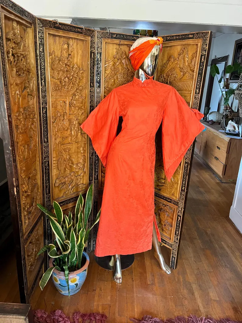 Vintage Hawaiian Pake Muu Slit Angel sleeves Dress by Lauheue | Etsy (Global)