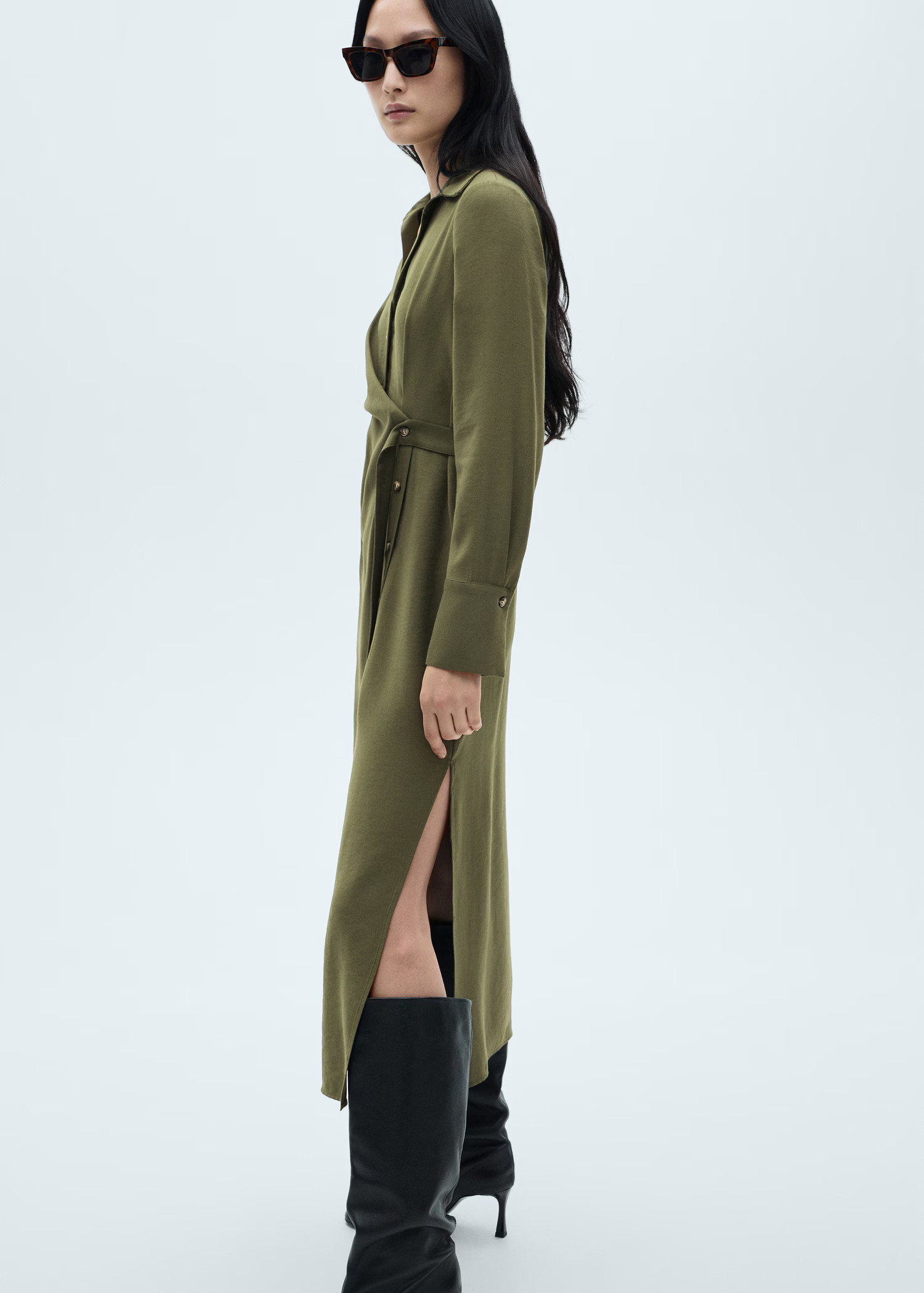 Wrap shirt dress - Women | MANGO USA | Mango (US/MX/AU)