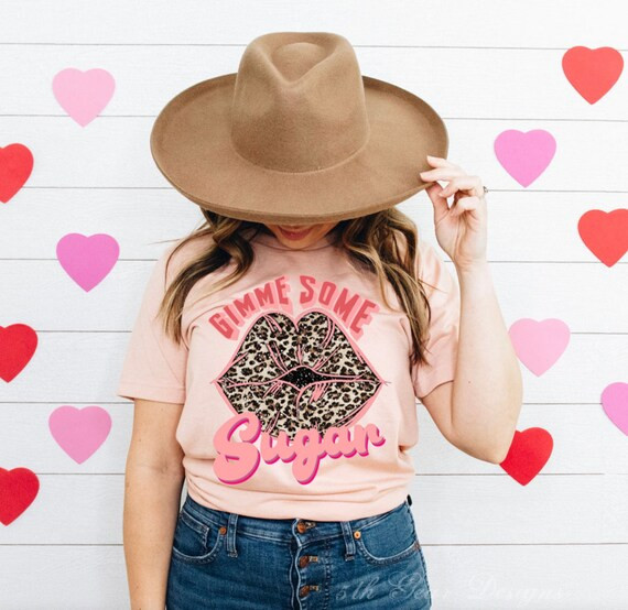 Gimme Some Sugar Valentine's Day Unisex Graphic Tee, Short Sleeve T-Shirt, Valentine | Etsy (US)