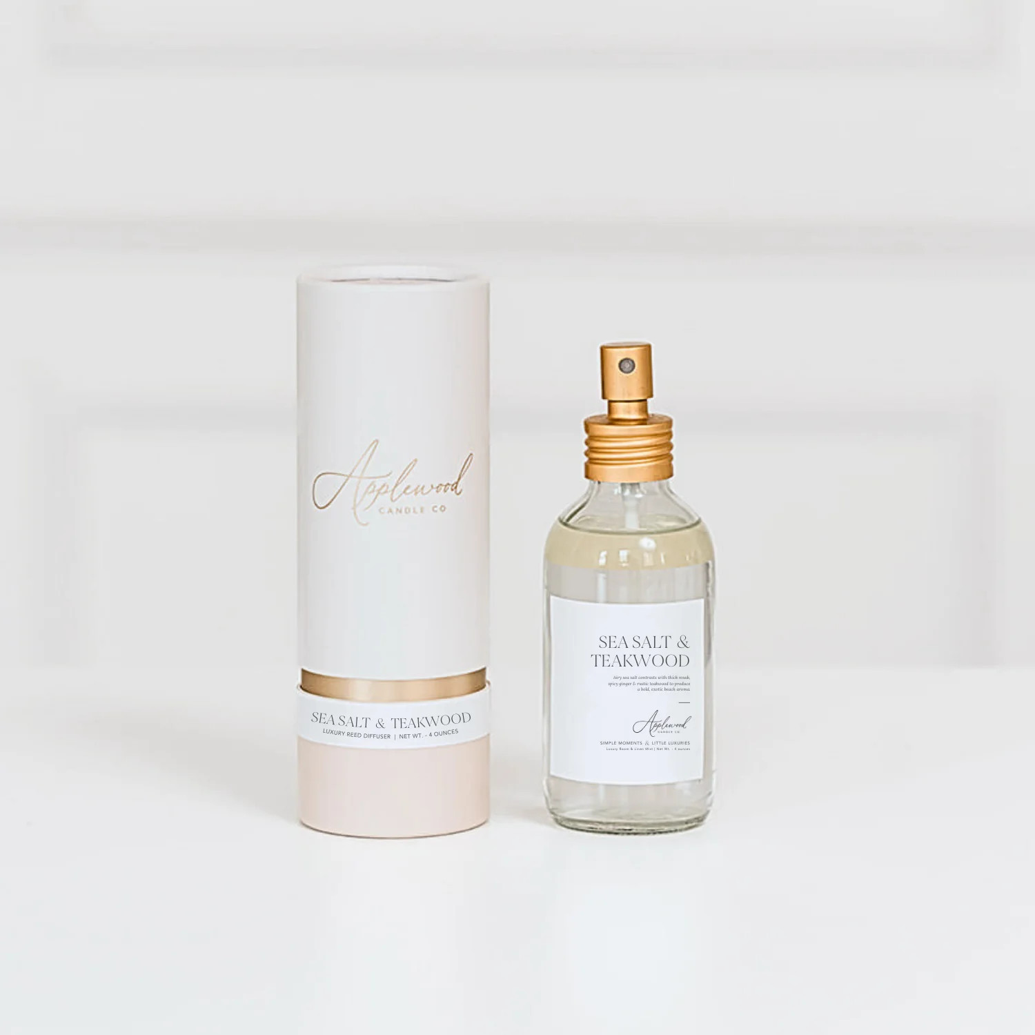SEA SALT & TEAKWOOD | Luxury Room and Linen Mist | Applewood Candle Co.