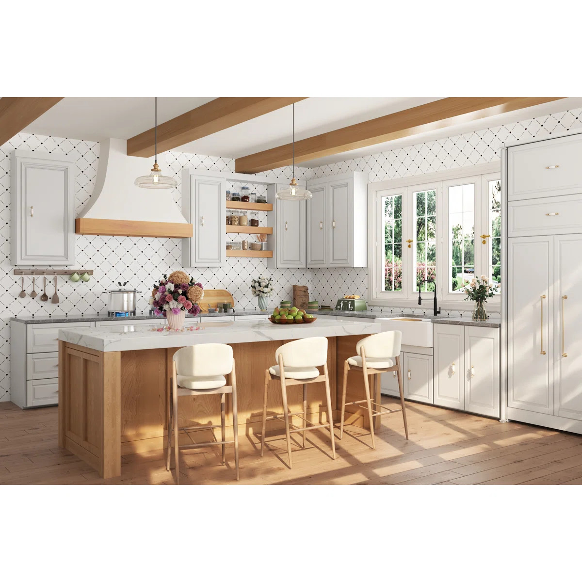 DeerValley 33" L X 20" W Single Basin Workstation Farmhouse Kitchen Sink With Sink Grid, Cutting ... | Wayfair North America