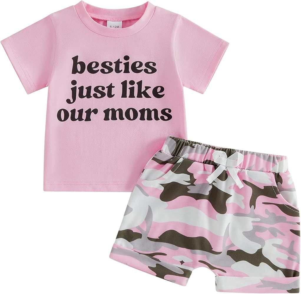 Fernvia Baby Girl Summer Clothes 3 6 12 18 24 Months Outfit Letter Print Short Sleeve T-Shirt Top... | Amazon (US)
