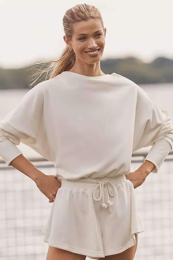 Mock-Neck Long-Sleeve Romper | Anthropologie (US)