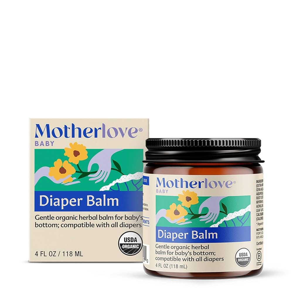 Motherlove Diaper Balm (4 oz) Organic Herbal Diaper Rash Cream—Cloth diaper Safe, Zinc Oxide- &... | Amazon (US)