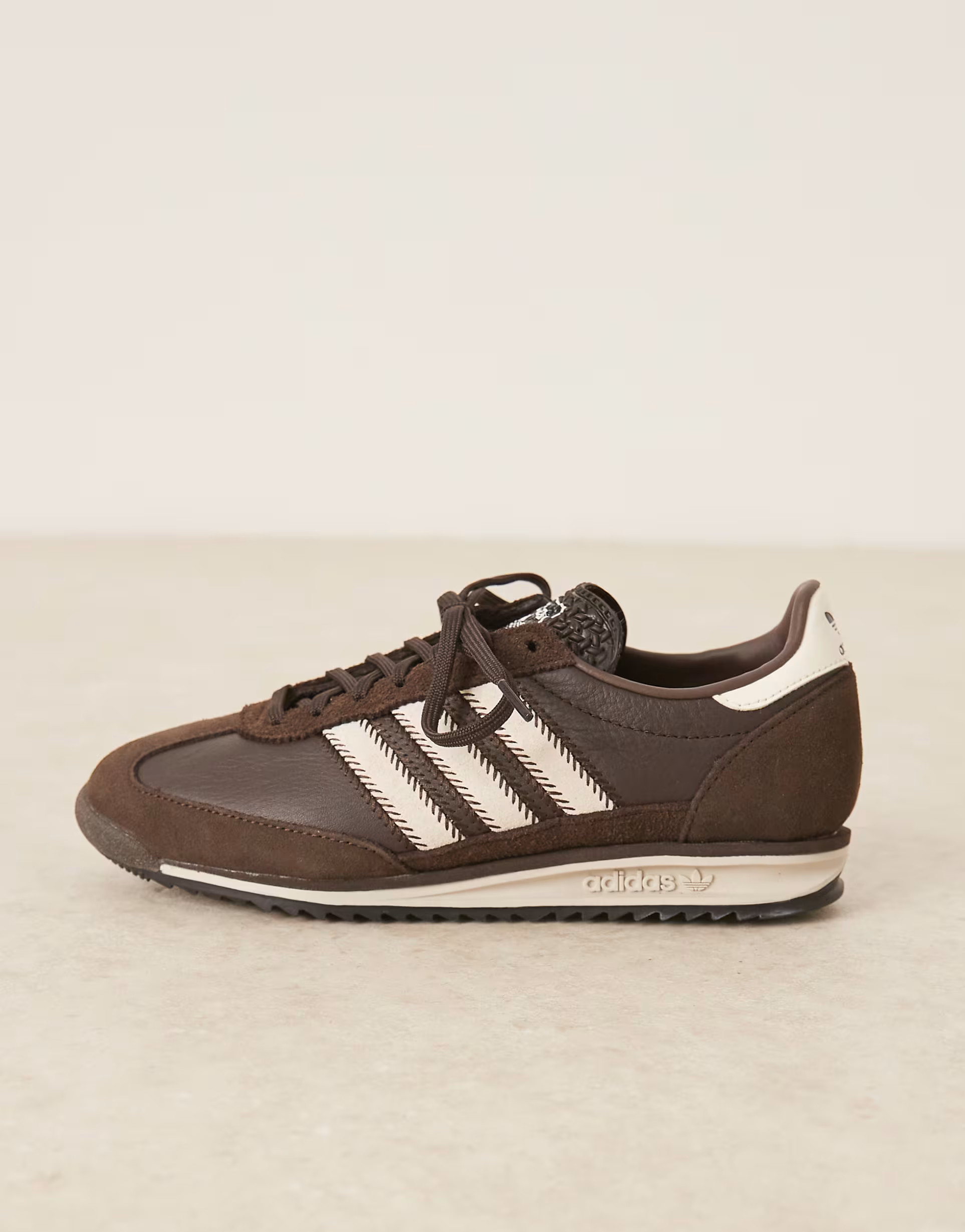 adidas Originals SL 72 OG trainers in brown and cream with stitch detail | ASOS (Global)
