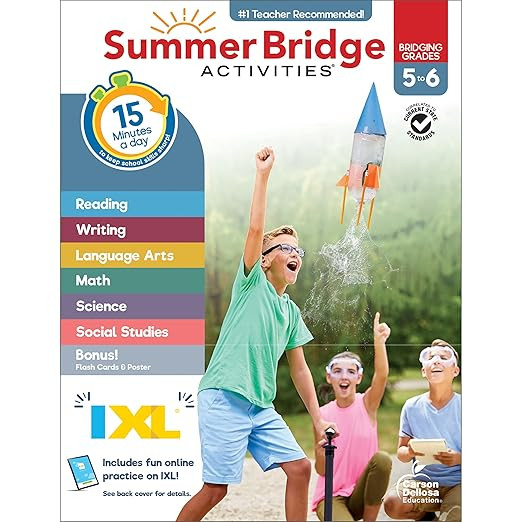 Summer Bridge Activities 5th to 6th Grade Workbooks All Subjects, Middle School Books With Math, ... | Amazon (US)