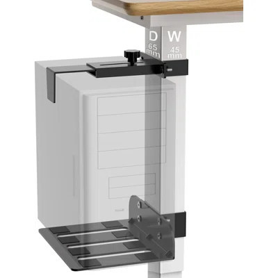Under Desk PC Mount With No Drilling Installation, 40 Lb Capacity Computer Tower Holder, Adjustable Height And Width For Standing Desks With Non-Slip | Wayfair North America