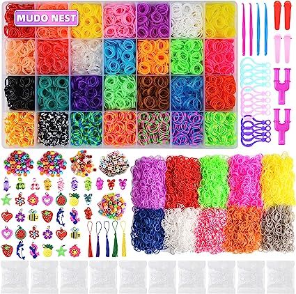 20000+ Loom Bands Kit: 19,000 DIY Rubber Bands Kits 38 Unique Colors, 500 Clips, 40 Charms,Loom B... | Amazon (US)