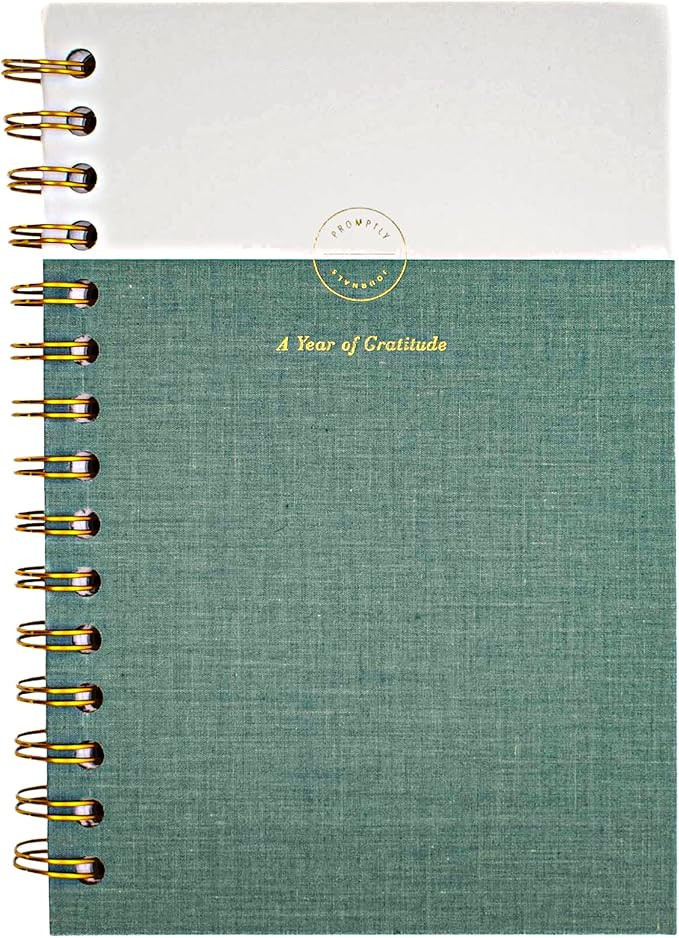 Promptly Journals, A Year of Gratitude (Sea Foam, Linen) - Guided Gratitude Journal, Daily Journa... | Amazon (US)