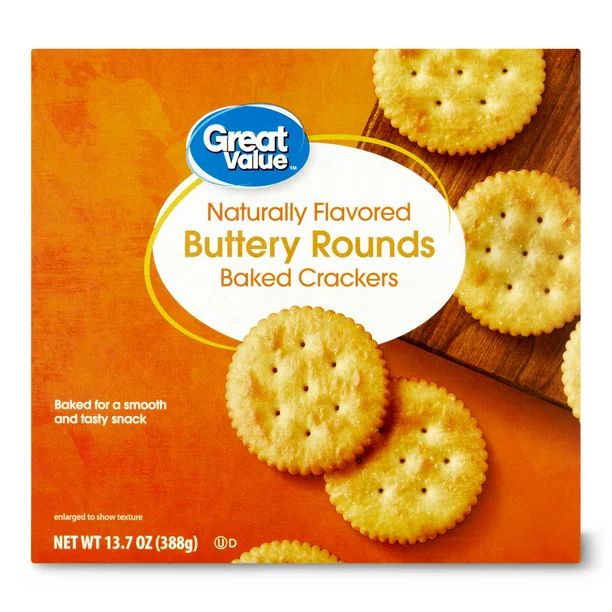 Great Value Baked Buttery Round Crackers, 13.7 oz - Walmart.com | Walmart (US)