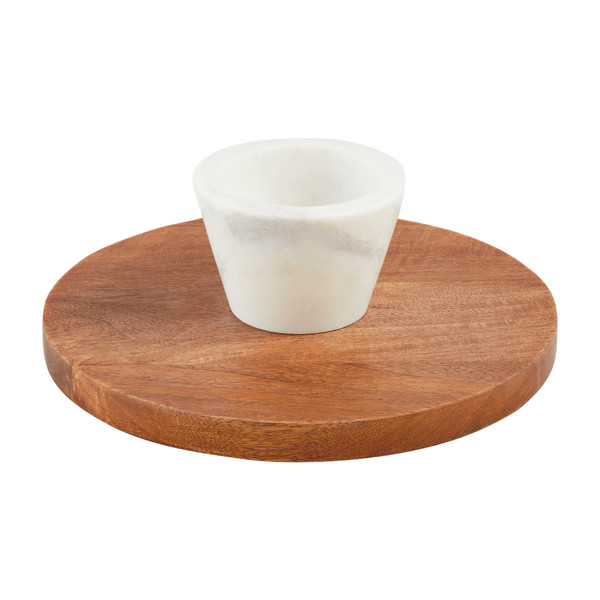 Wood Reverse Pedestal Chip Dip | Mud Pie