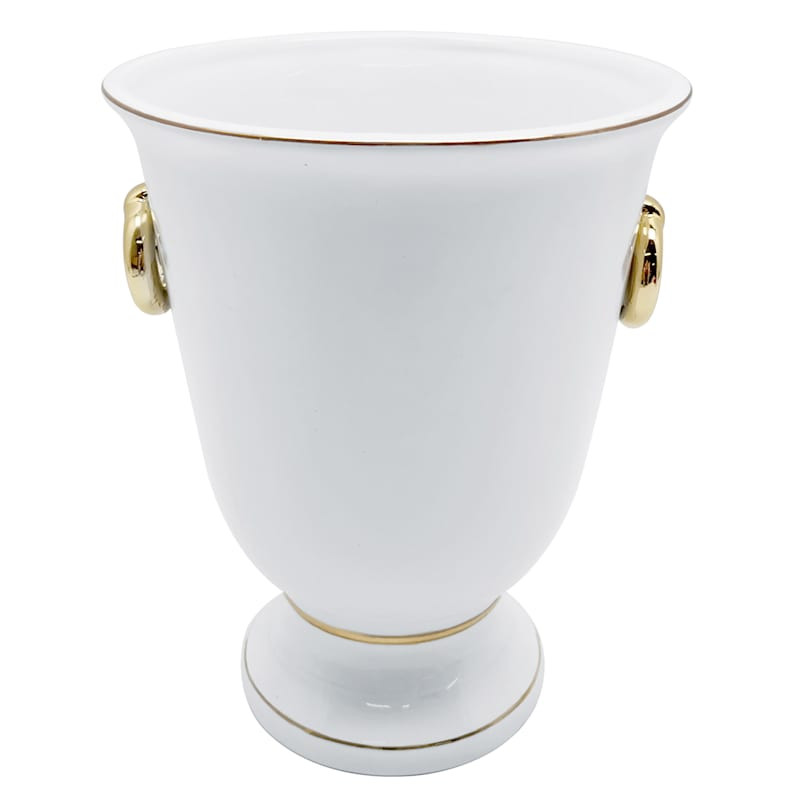 White Ceramic Vase, 8" | At Home