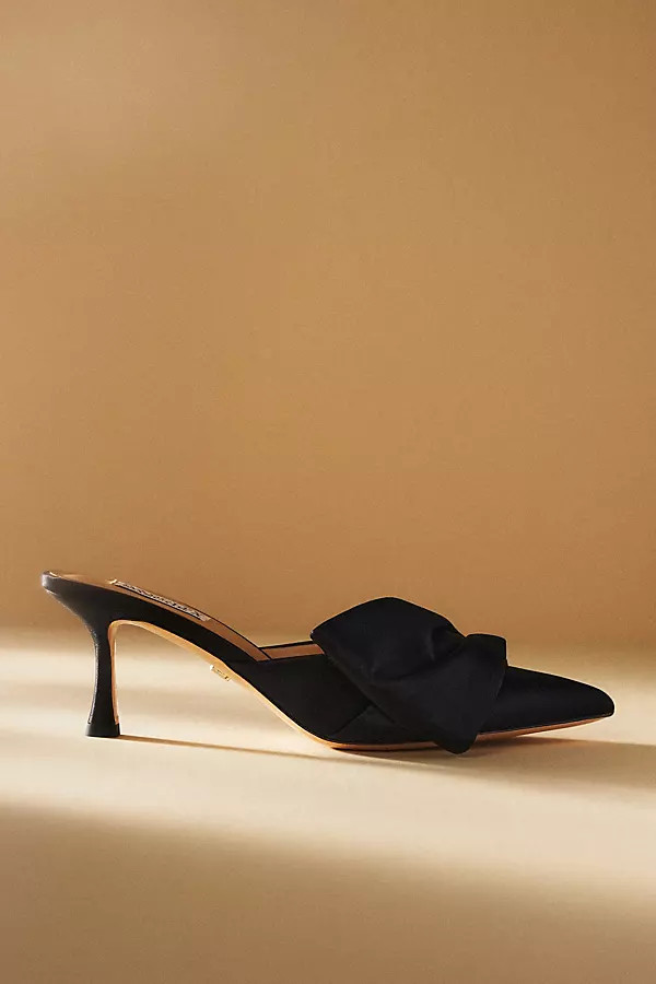 Badgley Mischka Alaya Pointed-Toe Kitten-Heel Mules | Anthropologie (US)