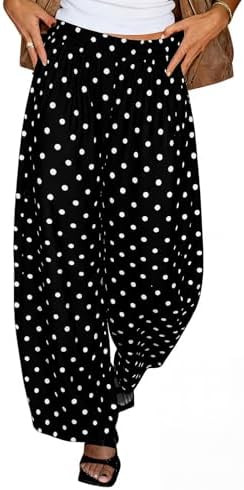 Tankaneo Womens Wide Leg Palazzo Pants Barrel Baggy Trousers with Pockets | Amazon (US)