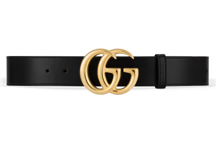 Gucci GG Marmont leather belt with shiny buckle | Gucci (US)