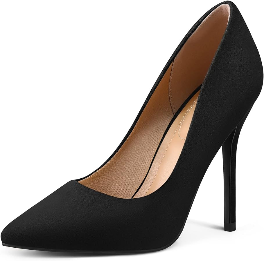 mysoft Women's High Heels Pumps Closed Pointed Toe Stiletto 4IN Heels Dress Wedding Shoes | Amazon (US)