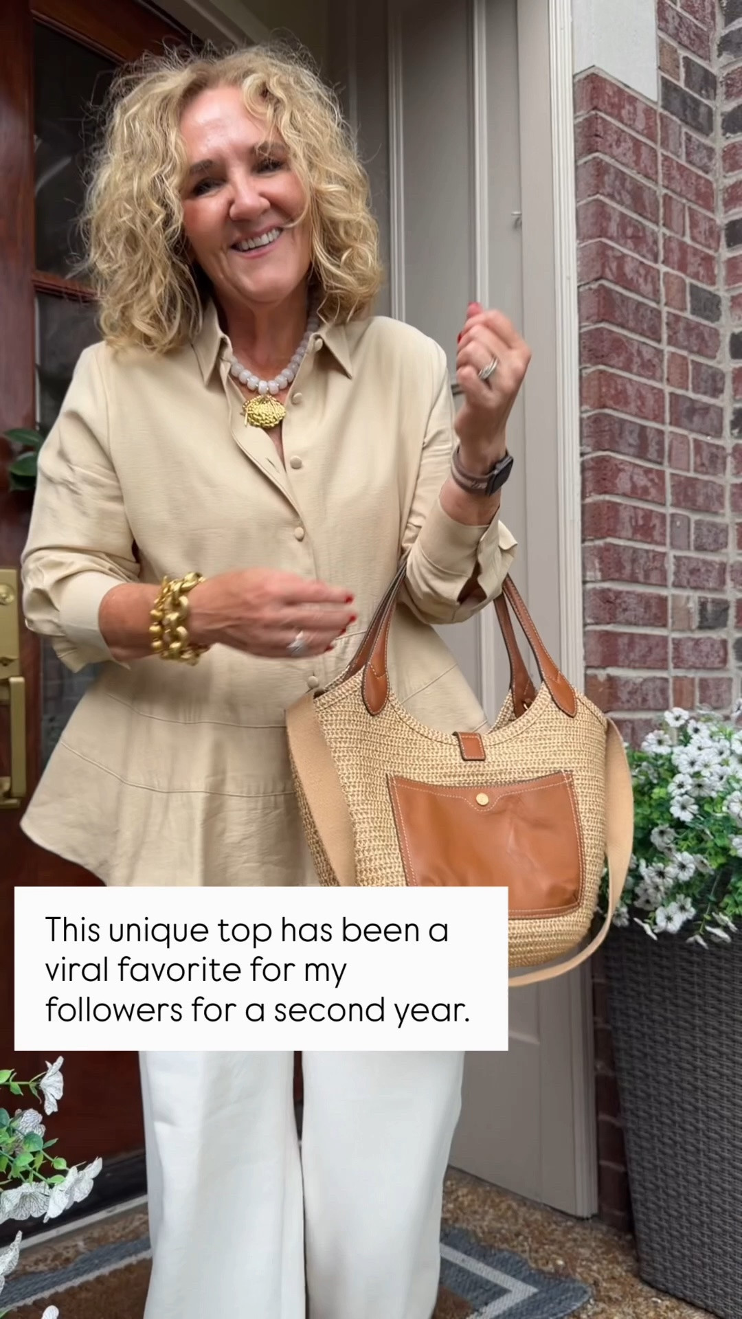 This linen blend top is quickly becoming the top seller for July. I’m wearing a medium. It also comes in white and black. It looks great elevated with these no wrinkle pants. It also looks great with a straight leg denim.

Wear it to work with a black trouser

#LTKOver40 #LTKootd #LTKWorkwear
