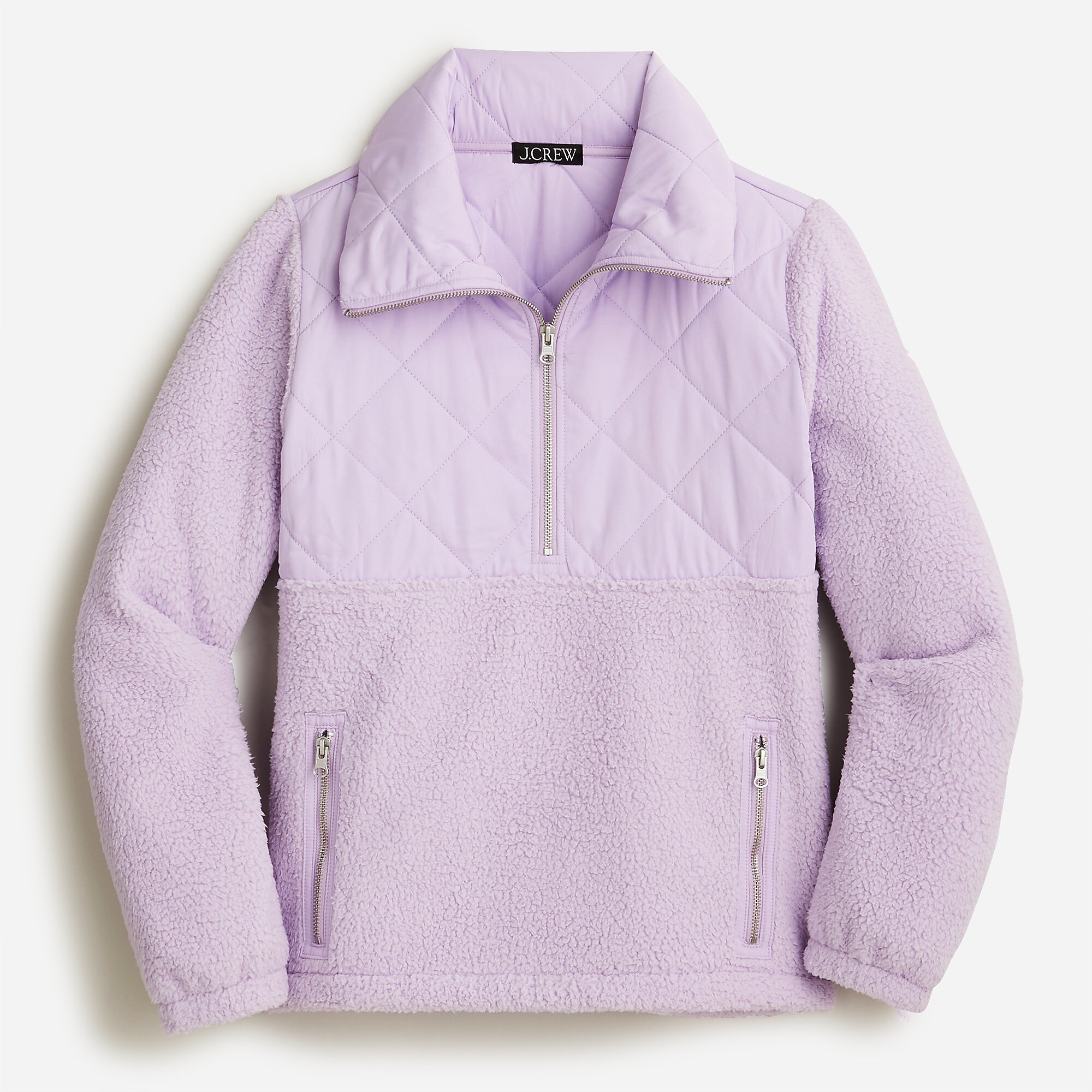 Quilted sherpa fleece half-zip pullover | J. Crew US