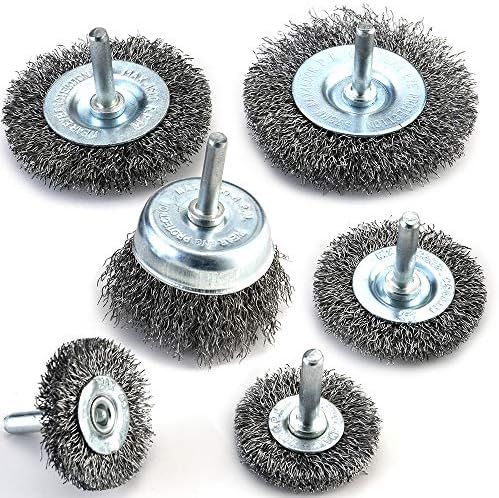 TILAX Wire Brush Wheel Cup Brush Set 6 Piece, Wire Brush for Drill 1/4 Inch Arbor 0.012 Inch Coar... | Amazon (US)