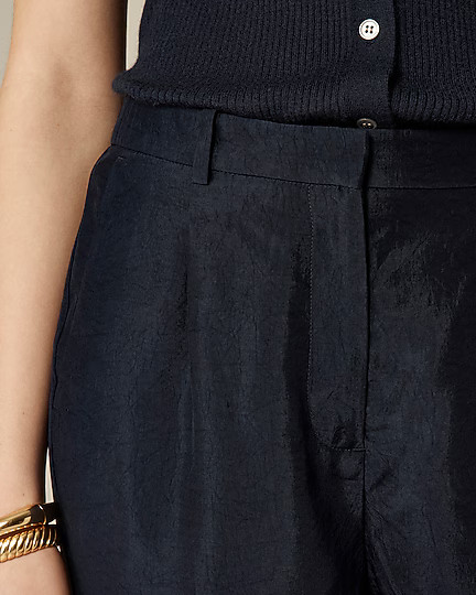 Essential wide-leg pant in textured satin | J. Crew US
