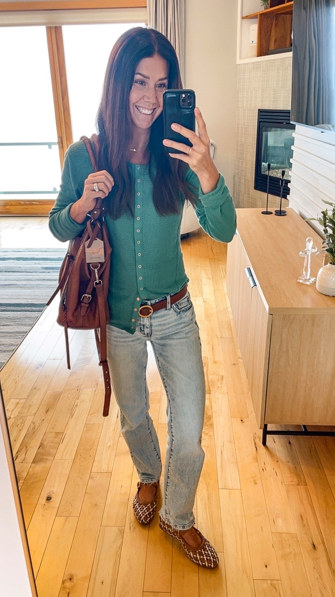 Fall outfit favorites 🍂🤎

Currently loving this Free People waffle-knit snap button-up paired with my favorite jeans + a classic belt. Finished the look with these woven Target shoes that are such a good everyday staple!

Sized up in top (large) for a looser fit.